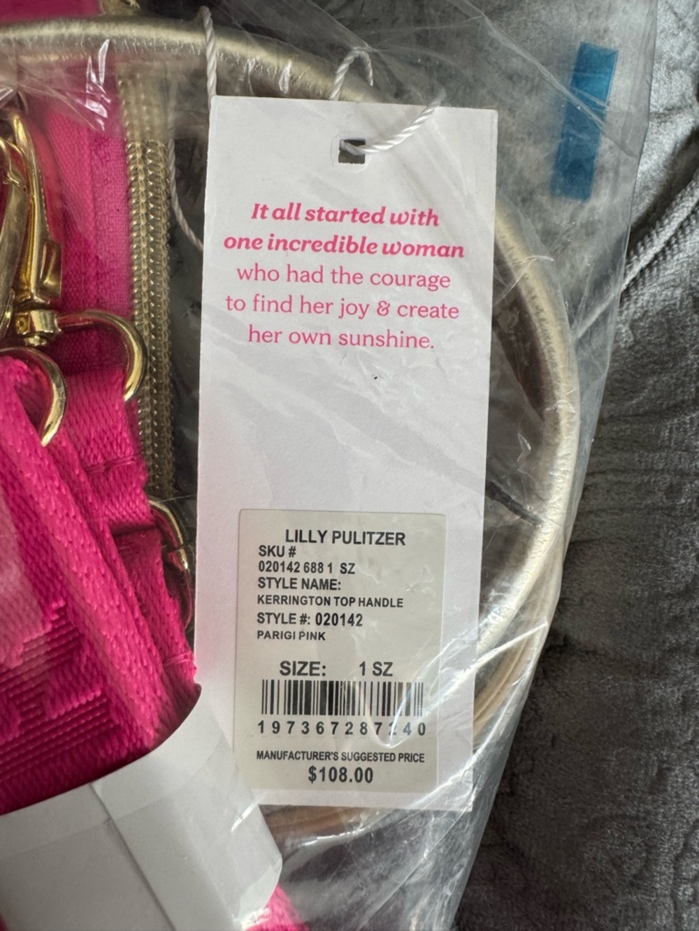 NWT Lilly Pulitzer Kerrington Top Handle Mini Bag “Parigi Pink” - Picture 8 of 9